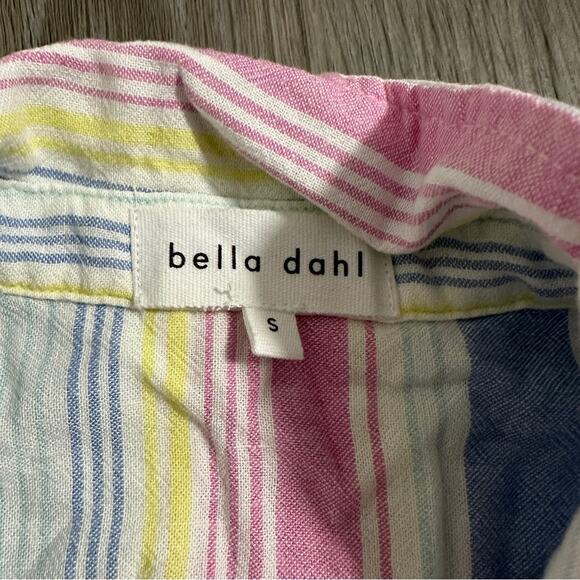 Bella Dahl Women's‎ Cap Sleeve Tie-Up Front Striped Button Down Shirt Size S - Picture 7 of 10